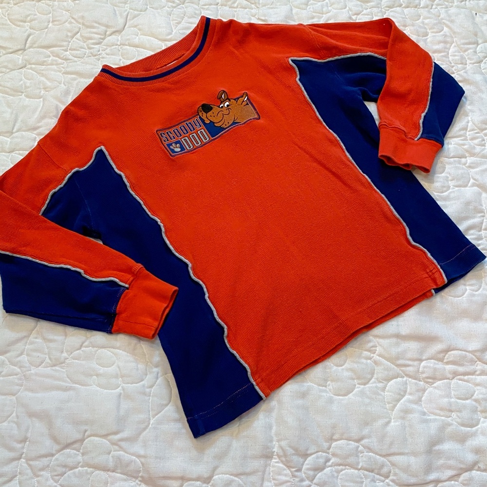 Warner Bros. Scooby-Doo Orange and Blue Long Sleeve Tee